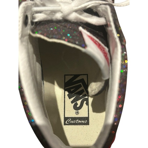 Vans CUSTOM SK8-Hi Canvas Skate Shoes Bedazzle Sparkle 1-1 Sz 9W/7.5M Sneakers - Picture 10 of 11